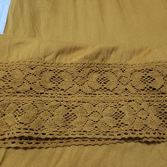 Mustard Color Smocked Strapless Jumper - Picture 9 of 10